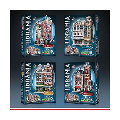 Wrebbit Urbania Collection - 4 3D Puzzles: Hotel, Cinema, Cafe, and Fire Station: 1165 Pcs