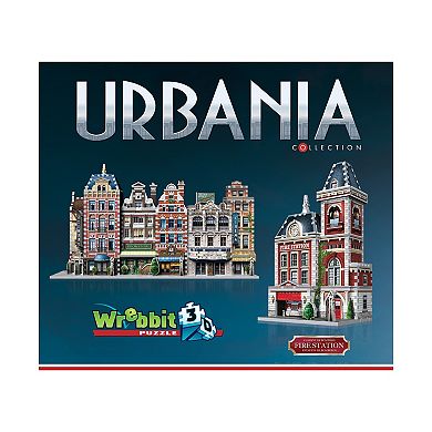 Wrebbit Urbania Collection - 4 3D Puzzles: Hotel, Cinema, Cafe, and Fire Station: 1165 Pcs