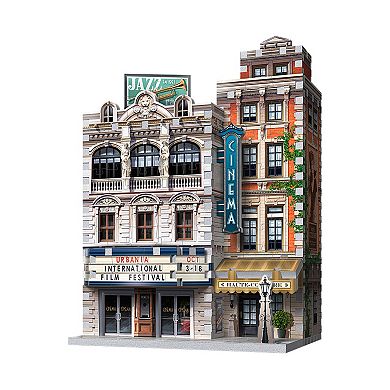 Wrebbit Urbania Collection - 4 3D Puzzles: Hotel, Cinema, Cafe, and Fire Station: 1165 Pcs