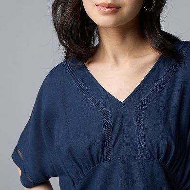 Women's Simply Vera Vera Wang Short Sleeve Kimono Top With Trim