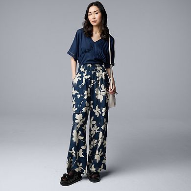 Women's Simply Vera Vera Wang Short Sleeve Kimono Top With Trim
