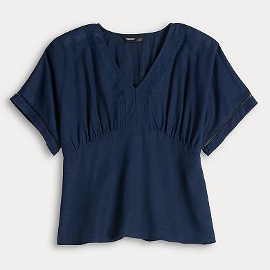 Women's Simply Vera Vera Wang Short Sleeve Kimono Top With Trim