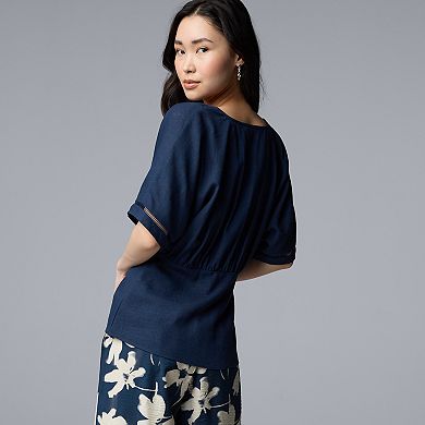 Women's Simply Vera Vera Wang Short Sleeve Kimono Top With Trim