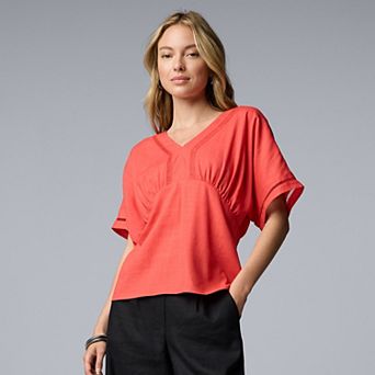 Women's Simply Vera Vera Wang Short Sleeve Kimono Top With Trim