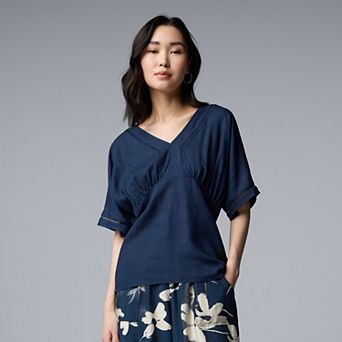 Women's Simply Vera Vera Wang Short Sleeve Kimono Top With Trim