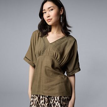 Women's Simply Vera Vera Wang Short Sleeve Kimono Top With Trim