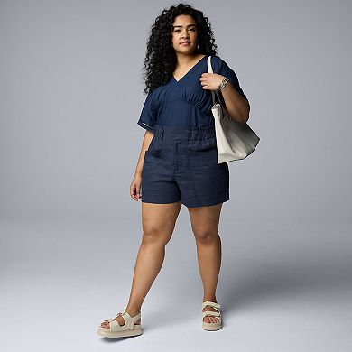 Plus Size Simply Vera Vera Wang Kimono Top with Embellished Trim