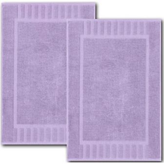 White Classic Luxury Cotton Bath Mats Set of 2, High Absorbent Floor Shower Towels 22x34"