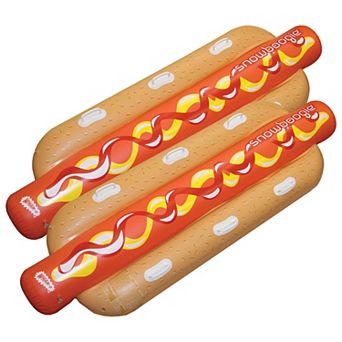 Wham-O Snowboogie Hot Dog 93 Inch, 3-Person Inflatable Snow Tube with Reinforced Handles - 2 pk