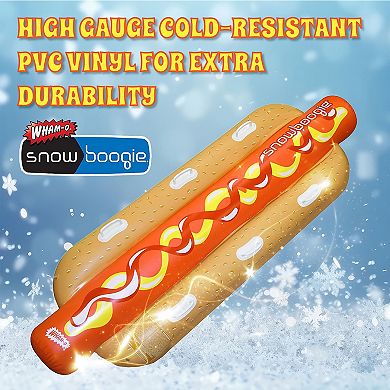 Wham-O Snowboogie Hot Dog 93 Inch, 3-Person Inflatable Snow Tube with Reinforced Handles - 2PK