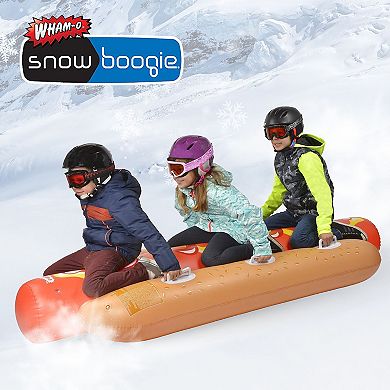 Wham-O Snowboogie Hot Dog 93 Inch, 3-Person Inflatable Snow Tube with Reinforced Handles - 2PK