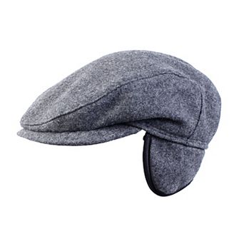 Wigens Men's Melton Wool Slim Ivy Cap with Ear Flaps