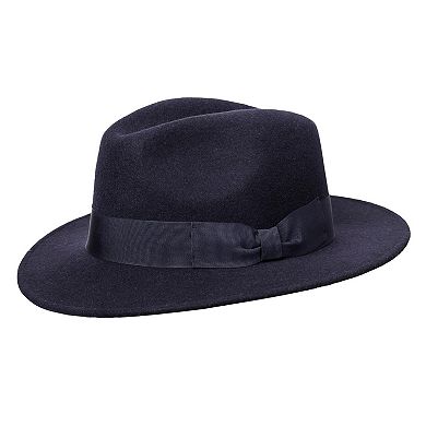 Wigens Men's Wool Fedora with Grosgrain Hatband