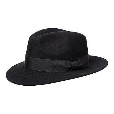 Wigens Men's Wool Fedora with Grosgrain Hatband