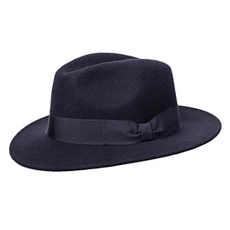 Wigens Men's Wool Fedora with Grosgrain Hatband