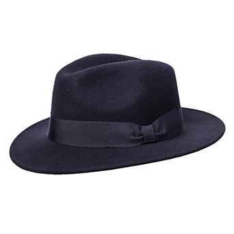 Wigens Men's Wool Fedora with Grosgrain Hatband