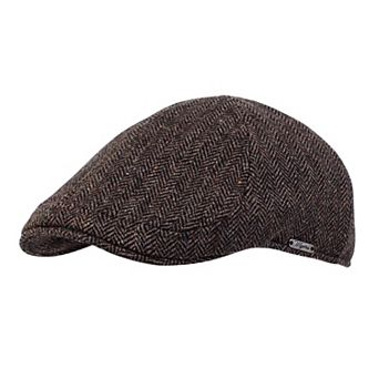 Wigens Men's Herringbone Shetland Pub Cap with Curved Peak