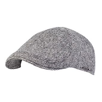 Wigens Men's Herringbone Shetland Pub Cap with Curved Peak