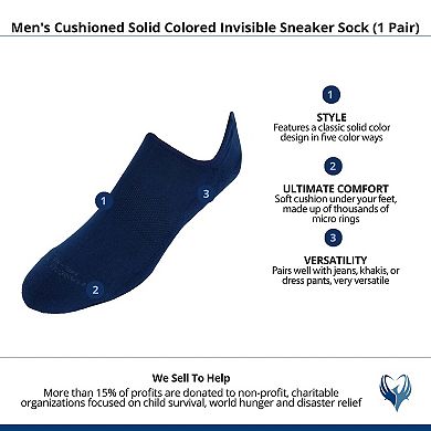 Marcoliani Men's Cushioned Solid Colored Invisible Sneaker Sock (1 Pair)
