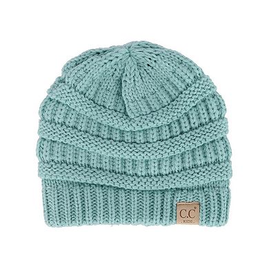 C.C Kids' One Size (2-5) Fuzzy Lined Solid Cable Knit Winter Beanie