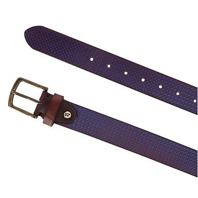 Will Leather Goods Men's Embossed Geometric Belt