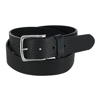 Will Leather Goods Men's Embossed Geometric Belt