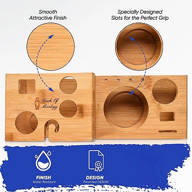 Touch Of Mixology Premium 14-Piece Stainless Steel Bartender Kit With Bamboo Stand