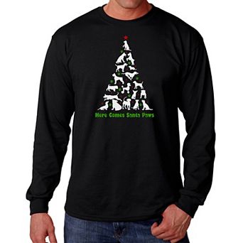 Here Comes Santa Paws - Men's Word Art Long Sleeve T-shirt