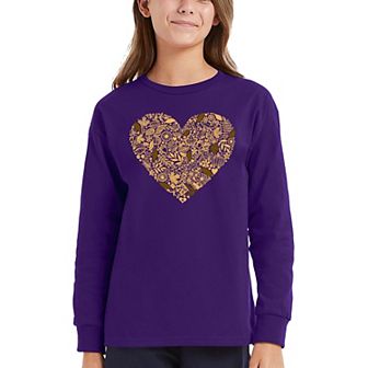 Fall Vibes - Girl's Word Art Long Sleeve T-shirt