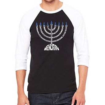 Menorah - Men's Raglan Baseball Word Art T-shirt