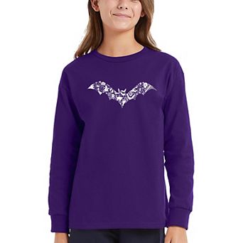 Bat Pics - Girl's Word Art Long Sleeve T-shirt