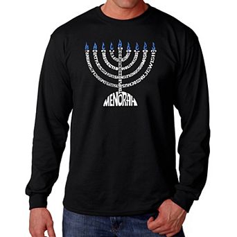 Menorah - Men's Word Art Long Sleeve T-shirt