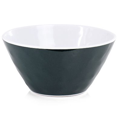 12 Piece 6 Inch Melamine Bowl Set in Leaf Decal Teal