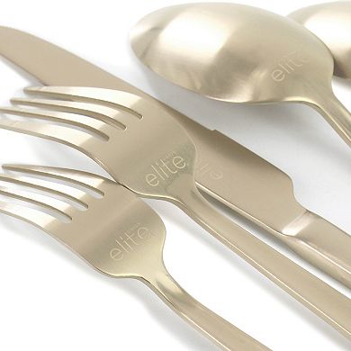 20 Piece Stainless Steel Flatware Set in Champagne Gold