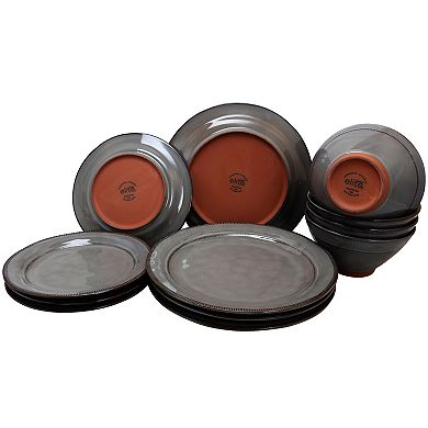 12 Piece Dinnerware Set in Grey