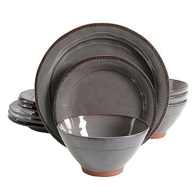 12 Piece Dinnerware Set in Grey