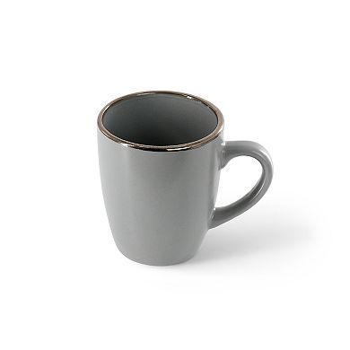 16 Piece Gold Rimmed Dinnerware Set in Grey