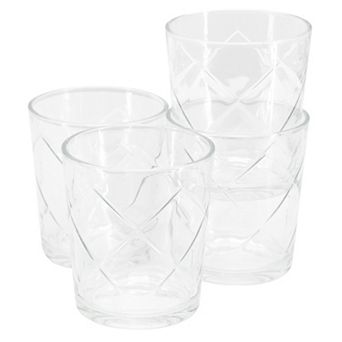 4 pc 13.5 Ounce Double Old-Fashioned Glass Set