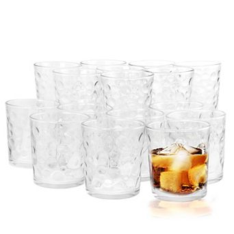 16 pc Tumbler and Double Old Fashioned Glass Set in Bubble Pattern