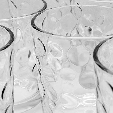 16 Piece Tumbler and Double Old Fashioned Glass Set in Bubble Pattern