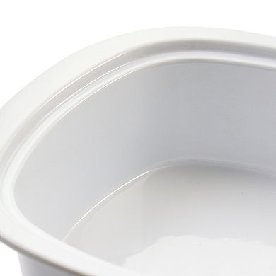 1.9 Quart Stoneware Casserole in White with Glass Lid