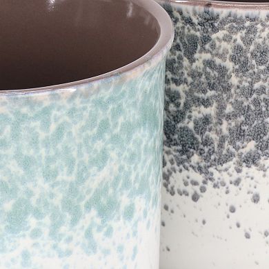 4 Piece 19 Ounce Stoneware Straight Shape Mug Set in Assorted Colors