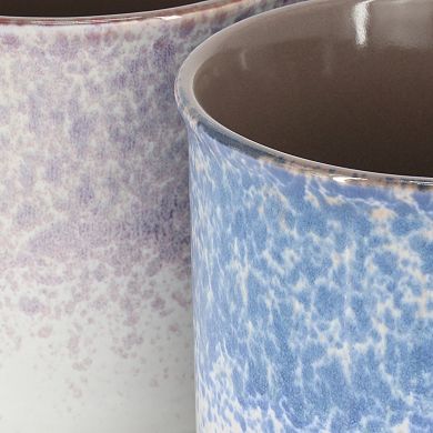 4 Piece 19 Ounce Stoneware Straight Shape Mug Set in Assorted Colors