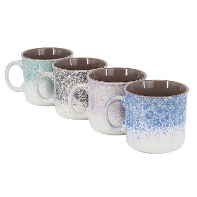 4 Piece 19 Ounce Stoneware Straight Shape Mug Set in Assorted Colors