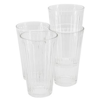 4 pc 16 Ounce Glass Tumbler Set