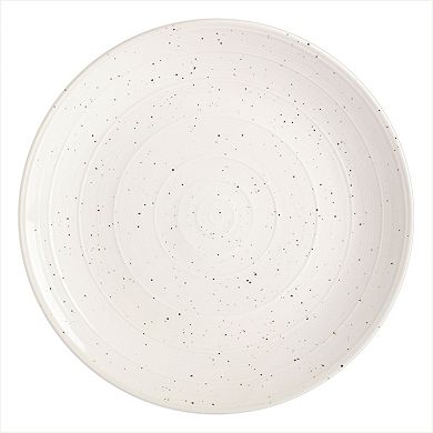12 Piece Stoneware Dinnerware Set in White Speckle