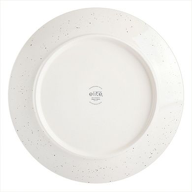 12 Piece Stoneware Dinnerware Set in White Speckle