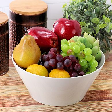 9.4 Inch Round Fine Ceramic Meal Bowl in White