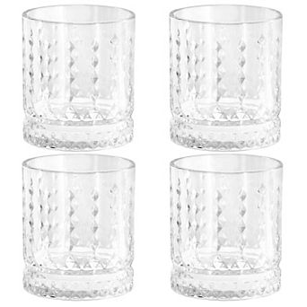 4 pc 13 Ounce Teardrop Double Old-Fashioned Glass Set