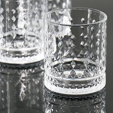 4 Piece 13 Ounce Teardrop Double Old-Fashioned Glass Set